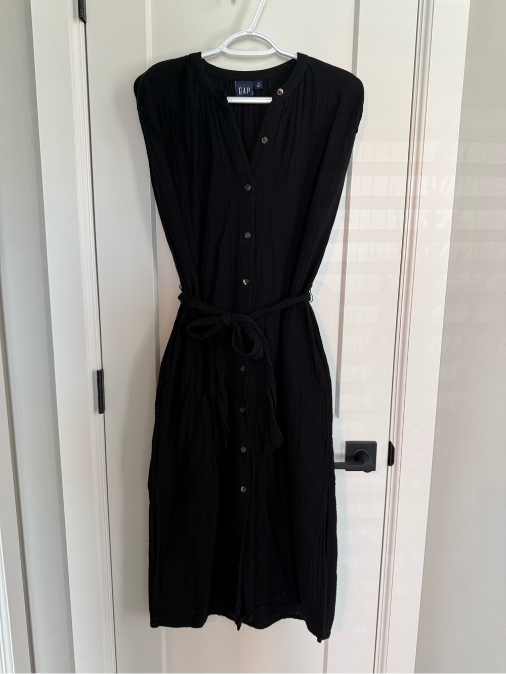GAP Black Gauze Midi Dress